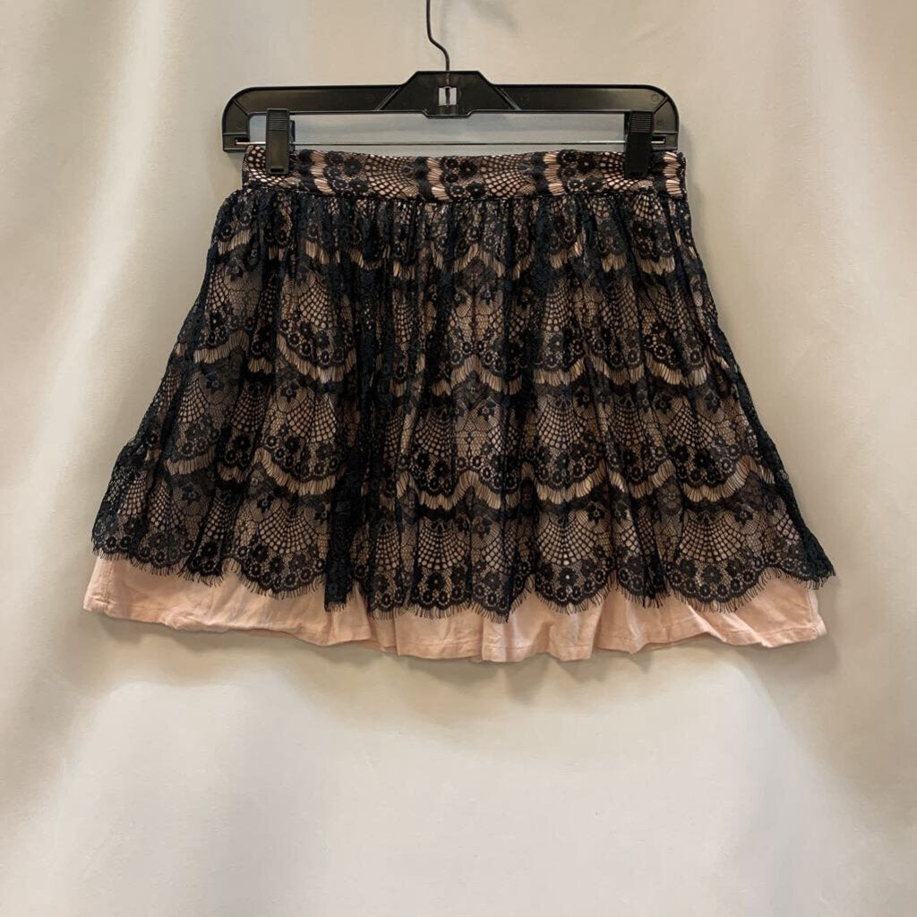 Skirt: Mini Black Lace Layered