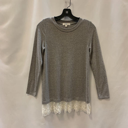 Dress: Long Sleeve Knit Lace Bottom