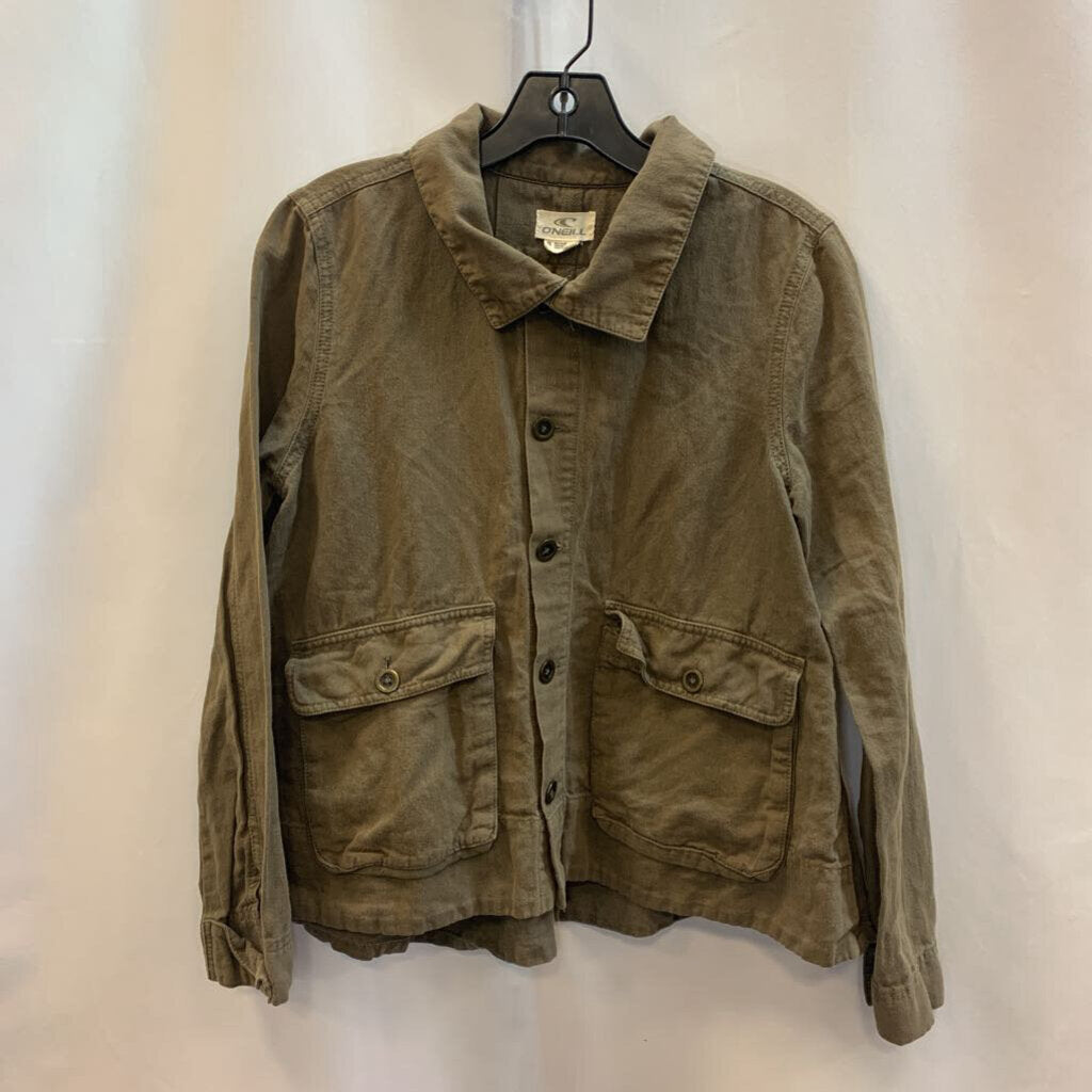 Jacket: Collar Button Cargo Pockets