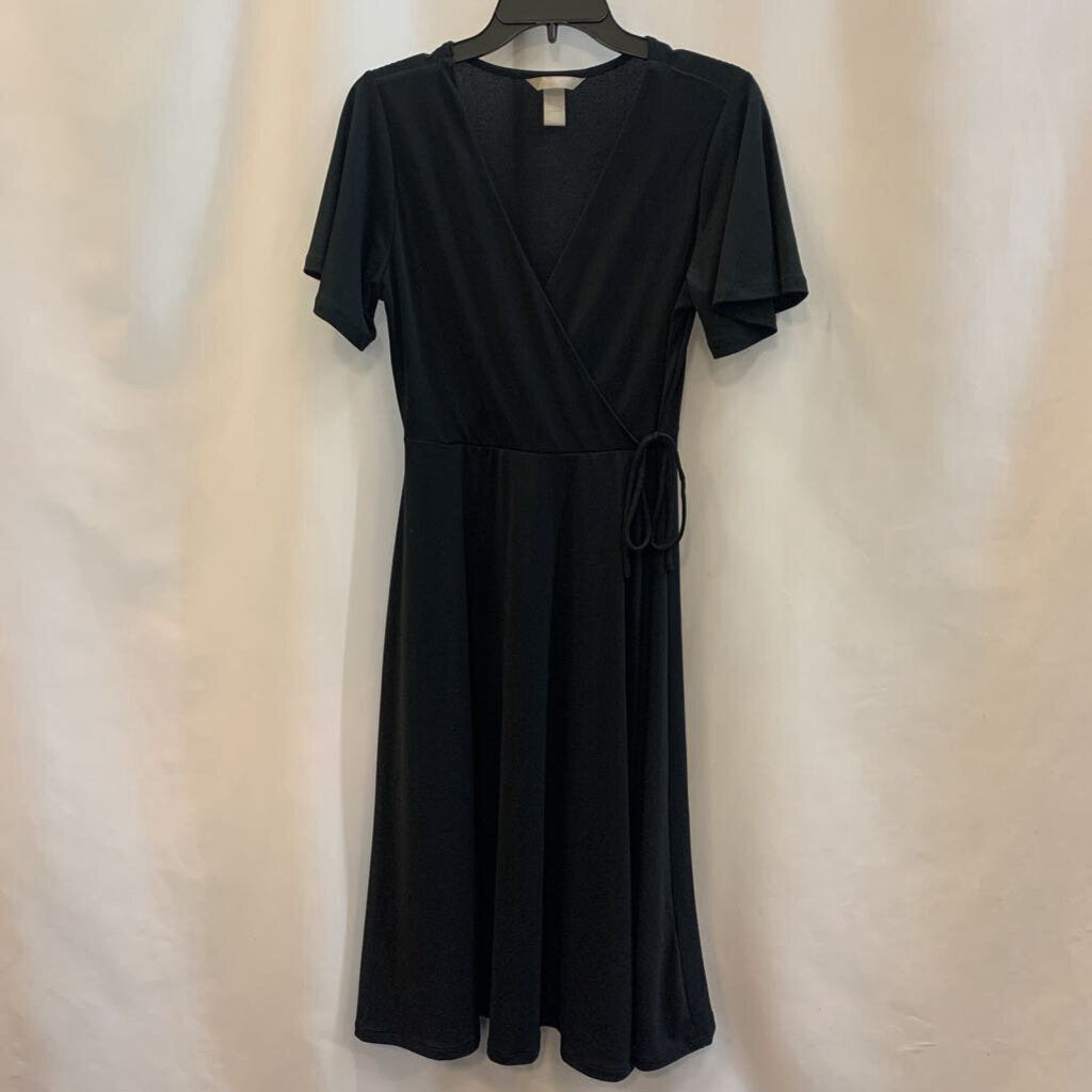 Dress: Short Sleeve Wrap Top Ankle Length
