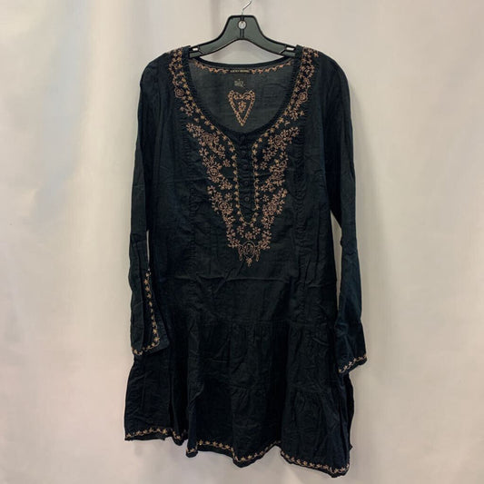 Dress: Long Sleeve Boho Embroidery
