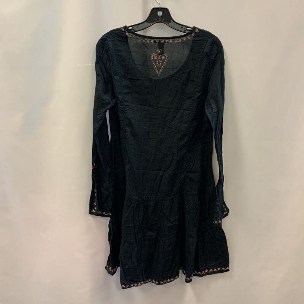 Dress: Long Sleeve Boho Embroidery