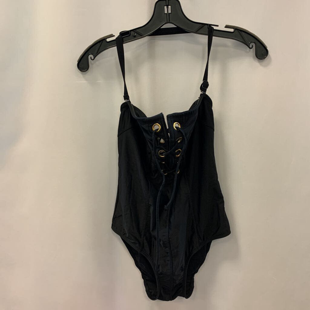 Swim Suit: Halter Front Lace Up