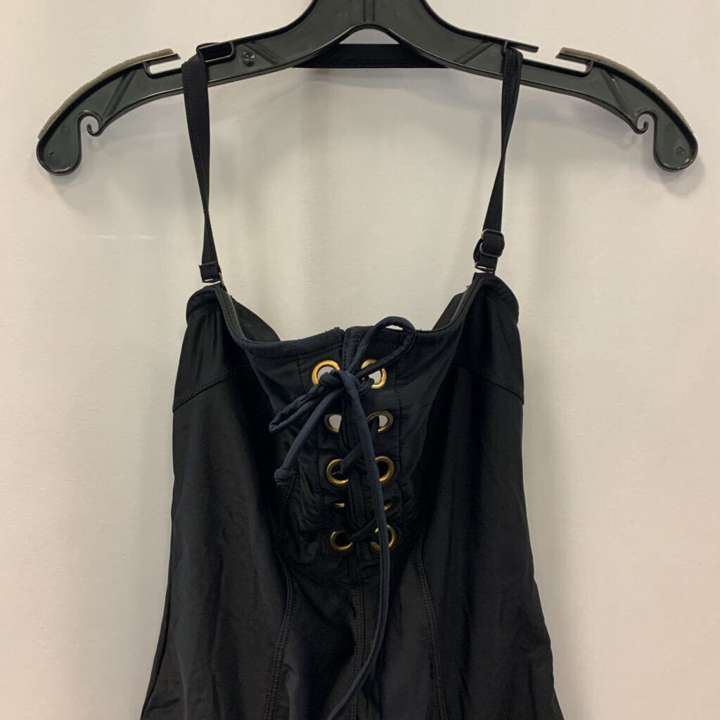 Swim Suit: Halter Front Lace Up