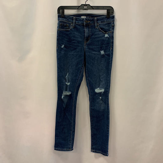Pants: Straight Jeans with Destroyed Knee