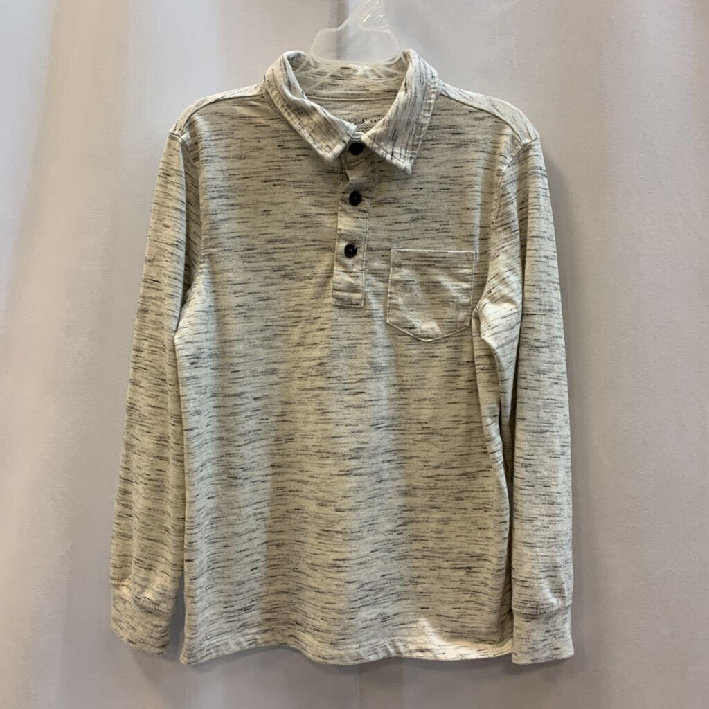 Shirt: Long Sleeve Collared Polo Heathered