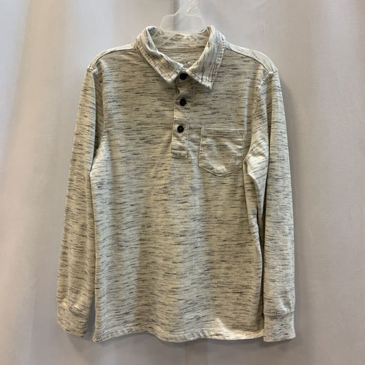 Shirt: Long Sleeve Collared Polo Heathered