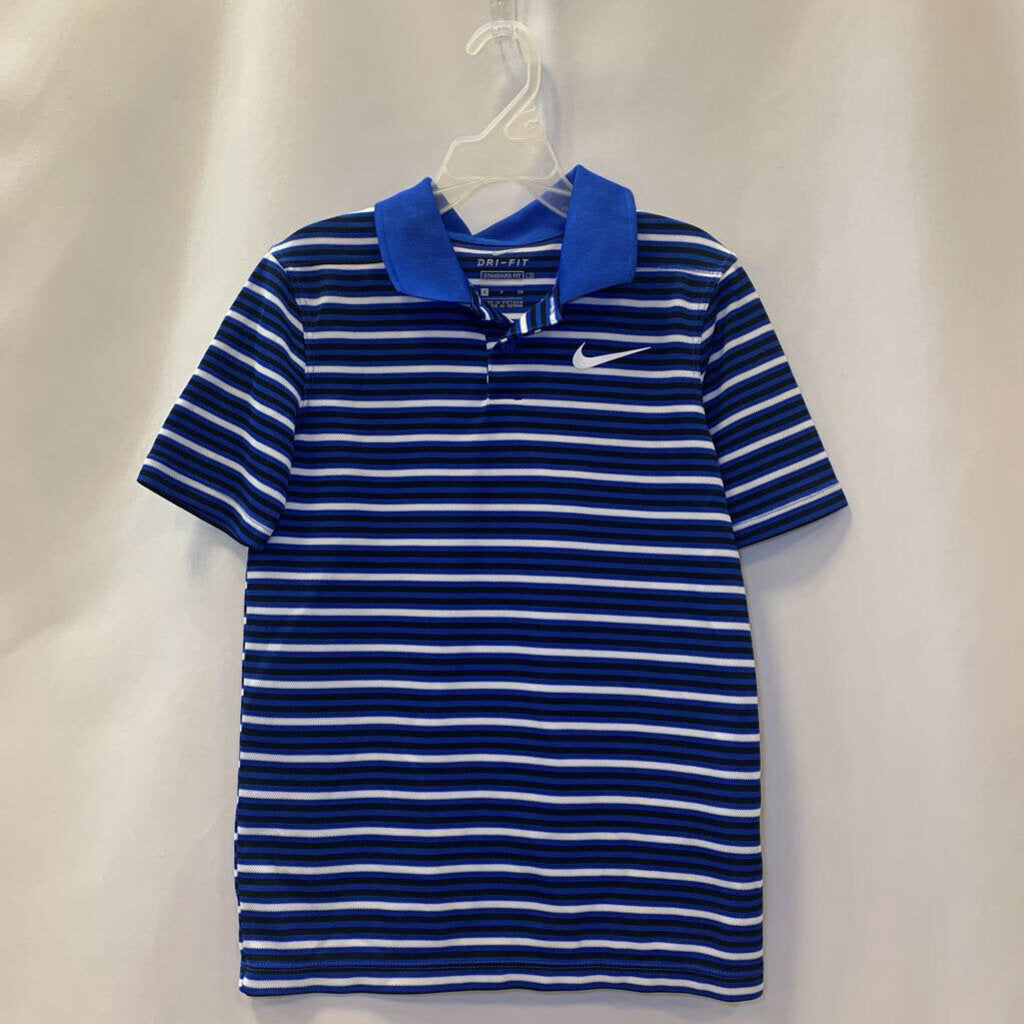 Shirt: Short Sleeve Dri-Fit Collar Stripes