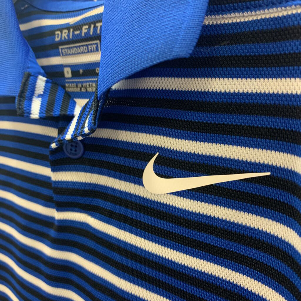 Shirt: Short Sleeve Dri-Fit Collar Stripes