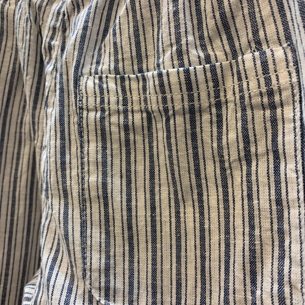 Shorts: Pinstripe Drawstring Linen