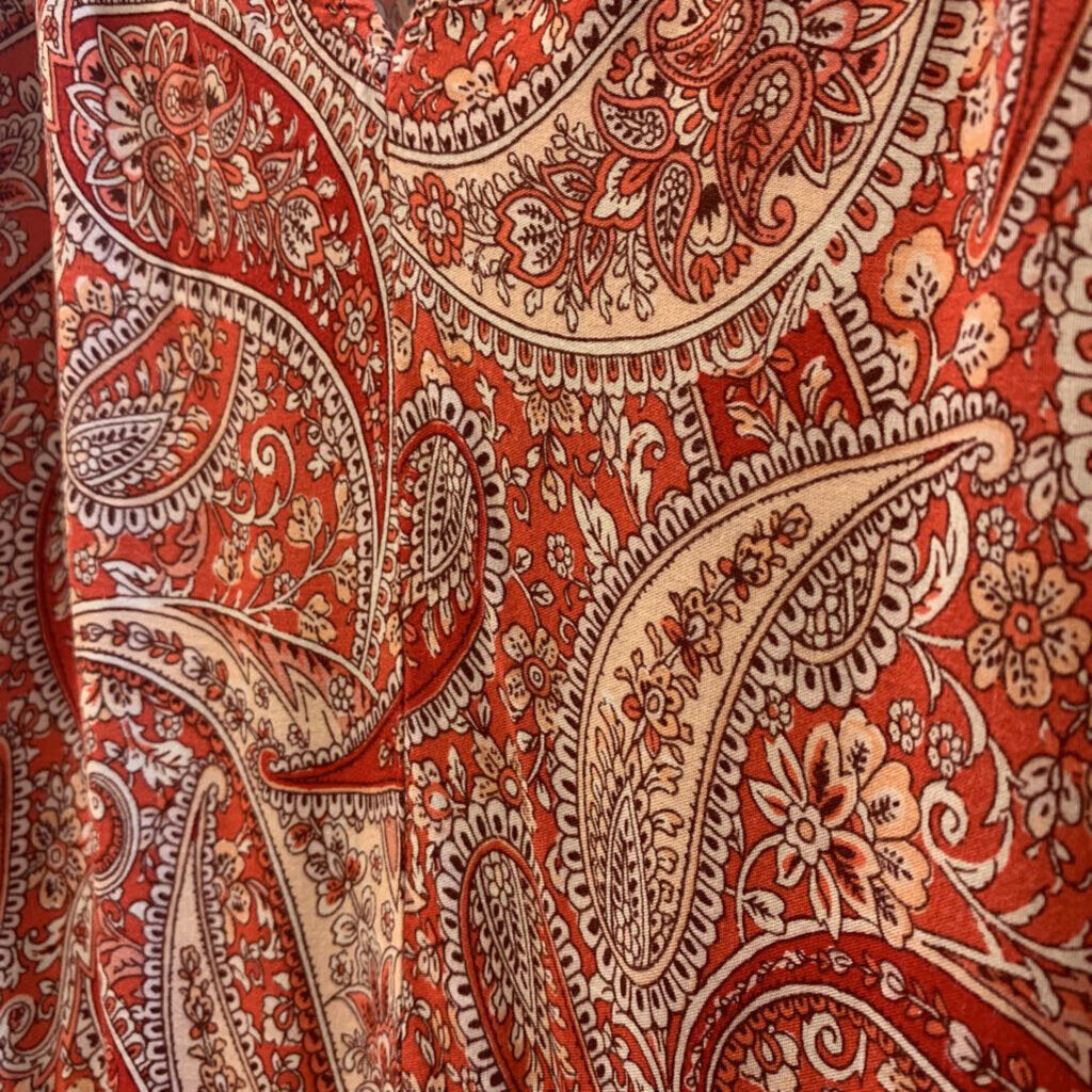 Dress: Short Sleeve Paisley Long Tiered