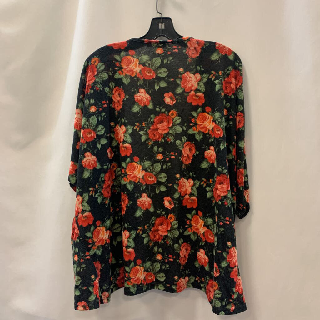 Cardigan: Open Front Floral