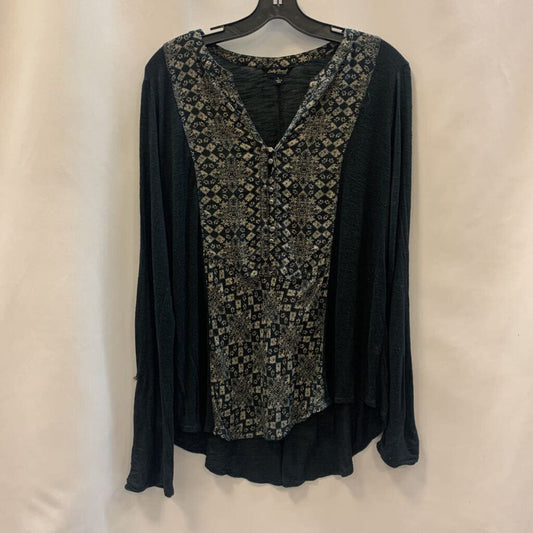 Shirt: Long Sleeve Sheer Geometric