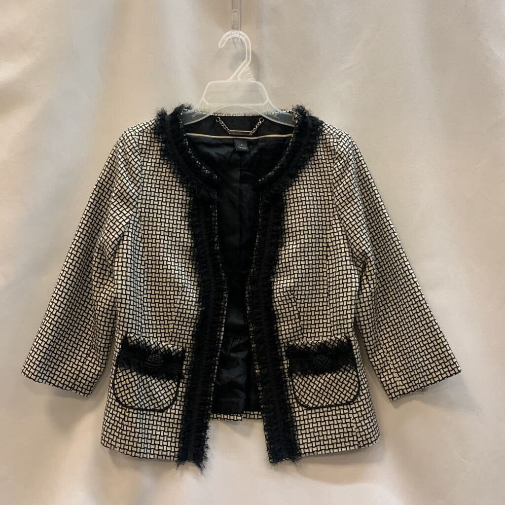 Jacket: Printed Tulle Fringe