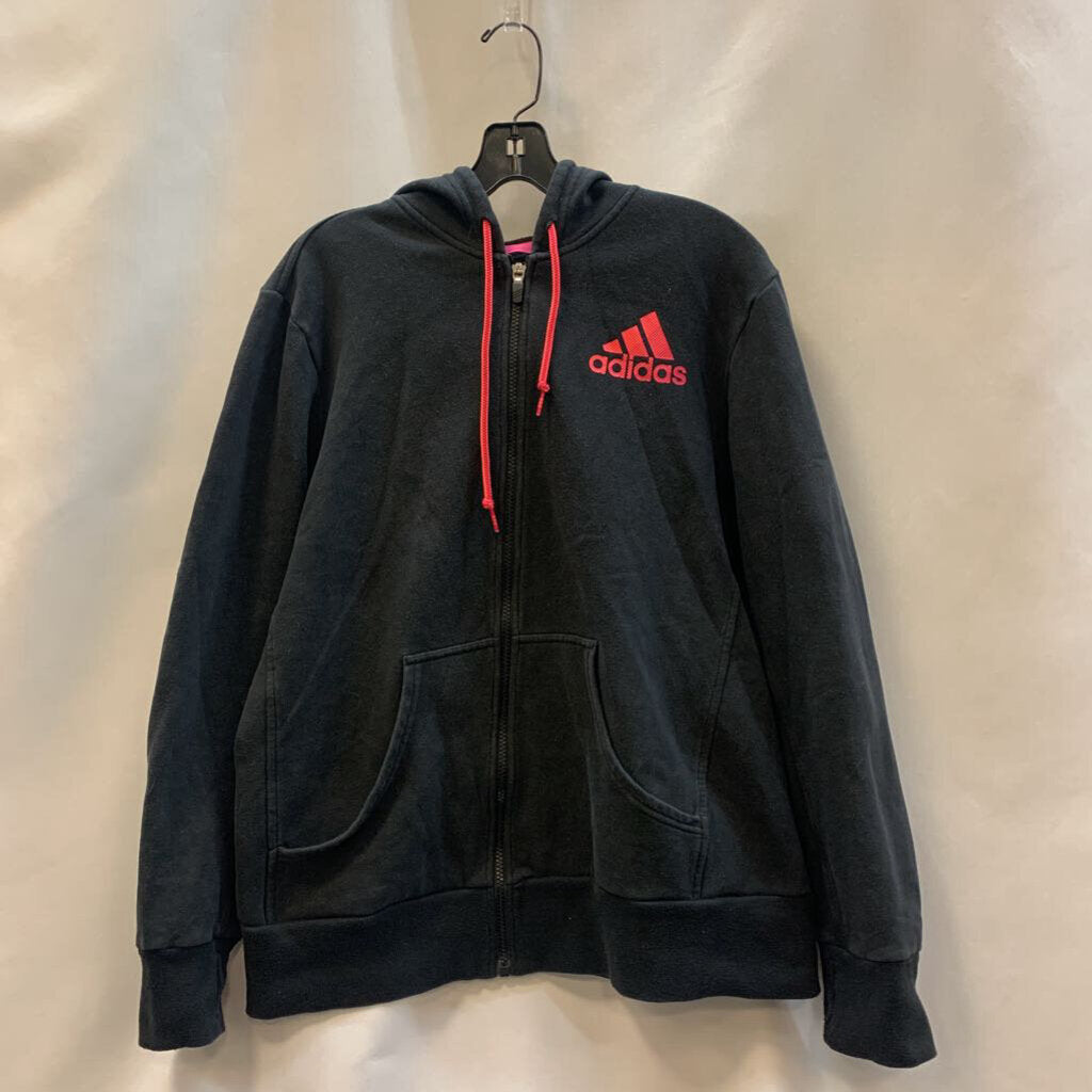 Hoodie: Zip Sweatshirt Pink Drawstring