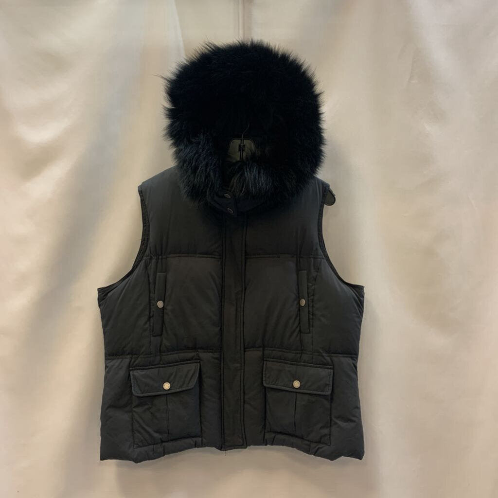 Jacket: Vest Faux Fur Hood