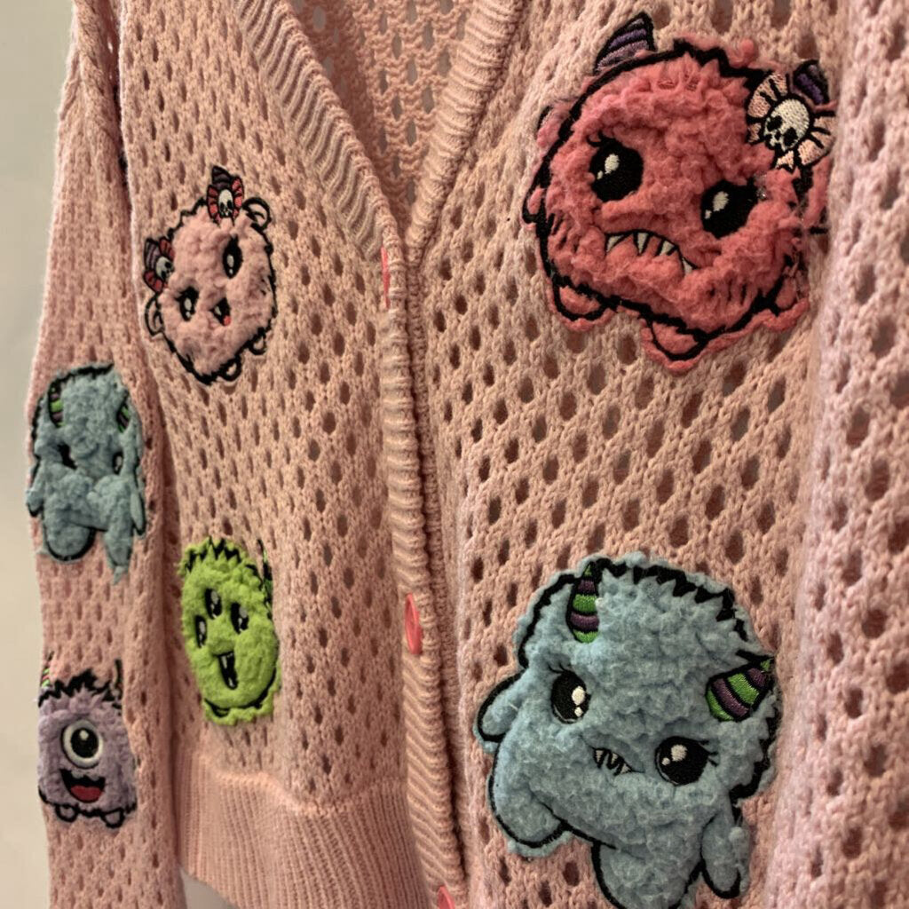 Shirt: Long Sleeve Knit Cardigan Monsters