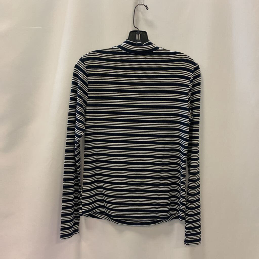 Shirt: Long Sleeve Mock Neck Stripes