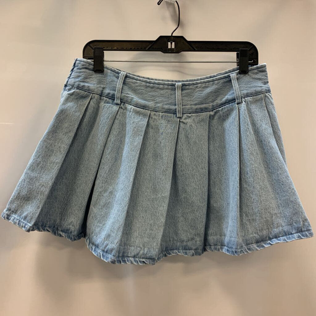 Skirt: Denim Pleated Mini