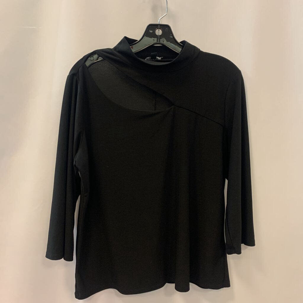 Shirt: Long Sleeve Mock Neck Cut Out
