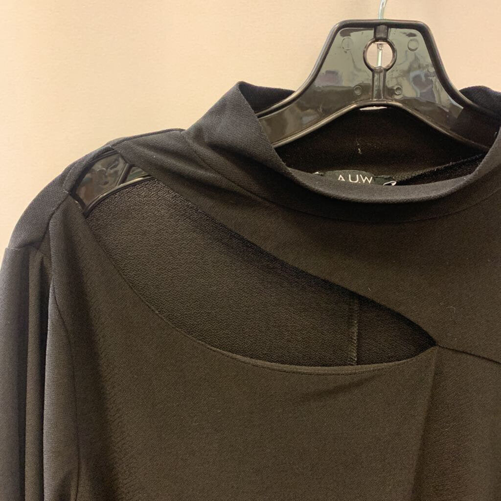 Shirt: Long Sleeve Mock Neck Cut Out