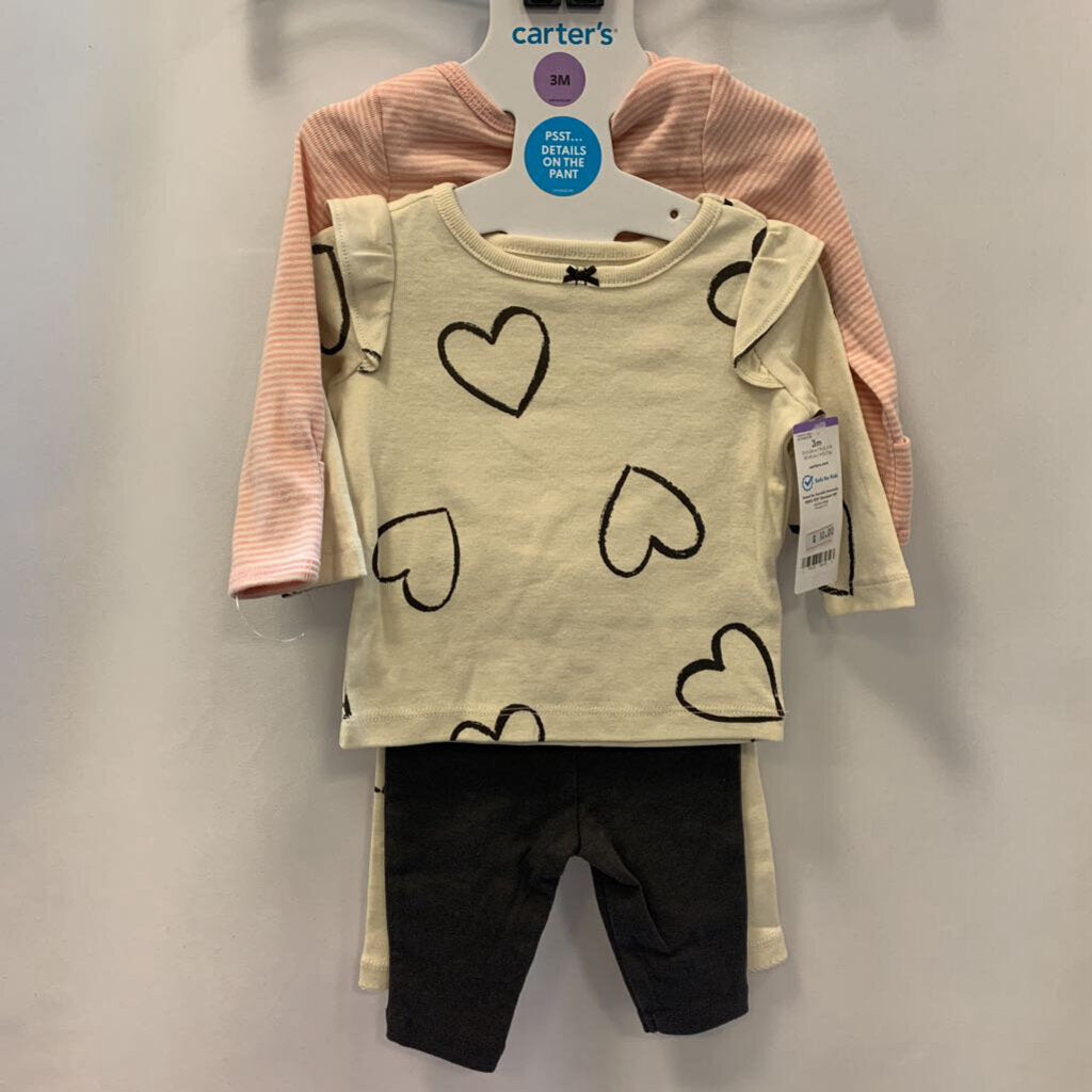 4 Pc Heart and Stripes Set with Pants