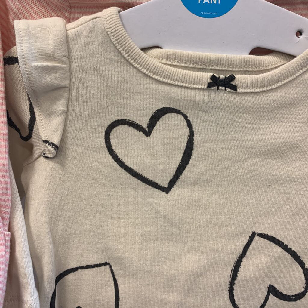 4 Pc Heart and Stripes Set with Pants