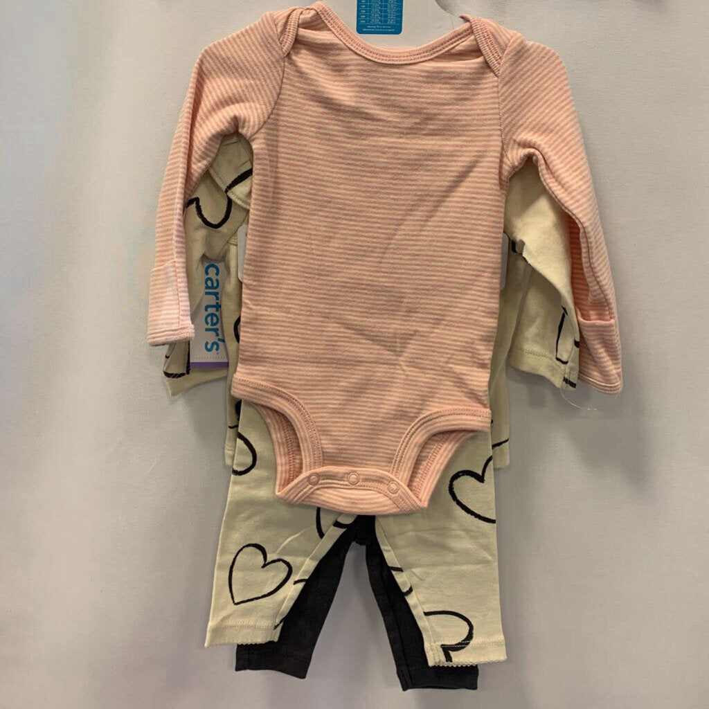4 Pc Heart and Stripes Set with Pants
