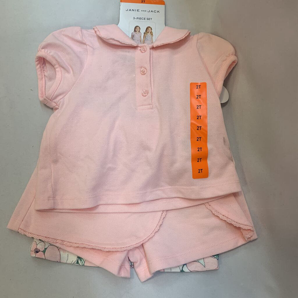 3 Pc Skort Shirt and Tank Top Set