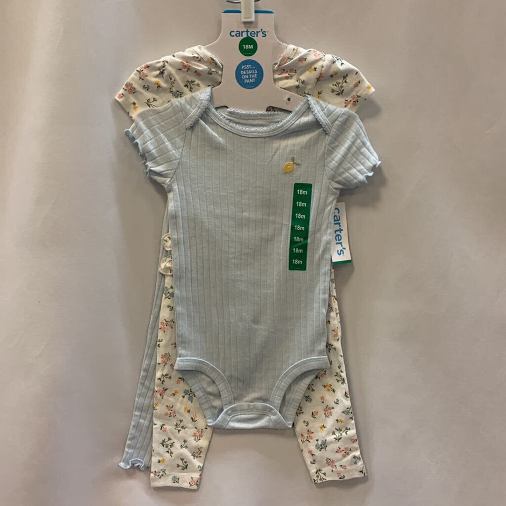 4 Pc Layette Set Lemon and Flowers