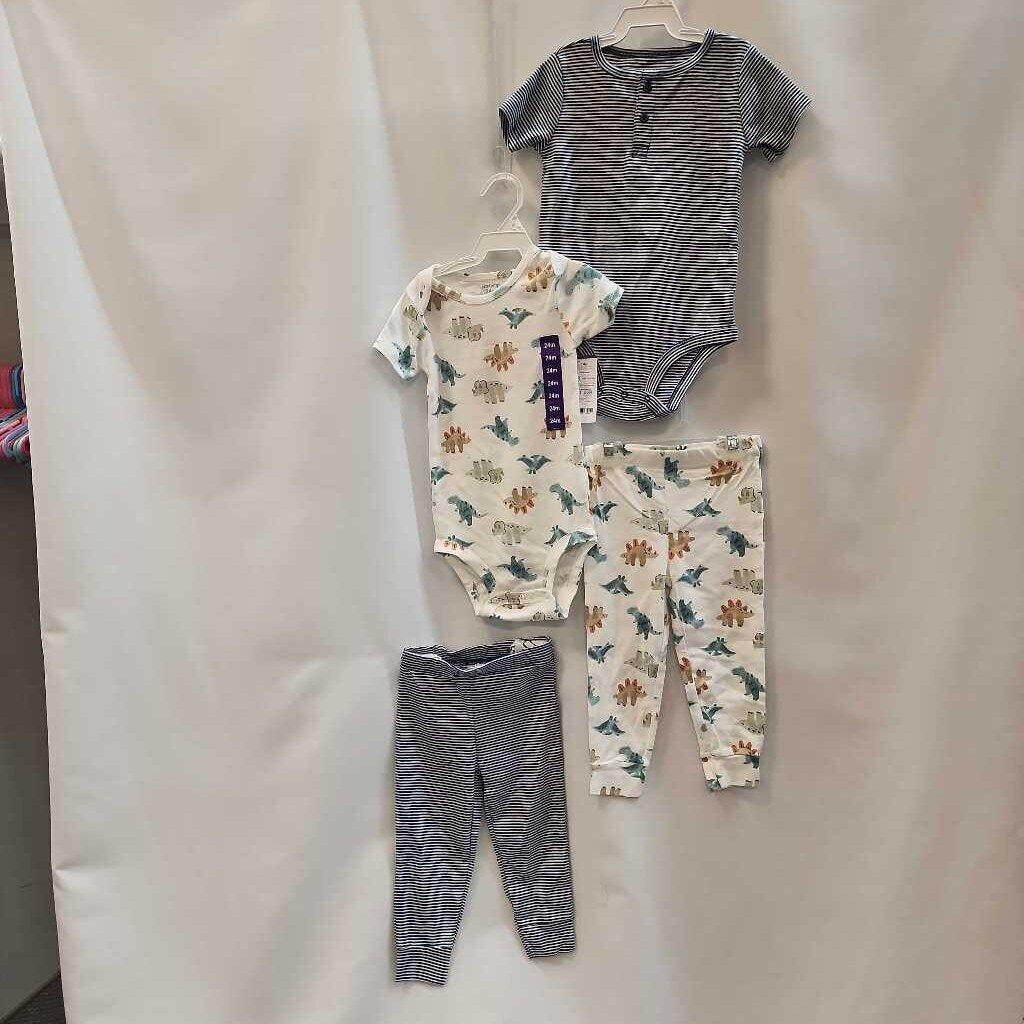 4 Pc Layette Set Dinosaur