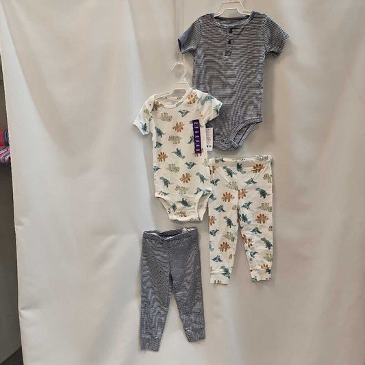 4 Pc Layette Set Dinosaur