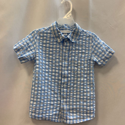 Youth Short Sleeve Shirt Gingham Button