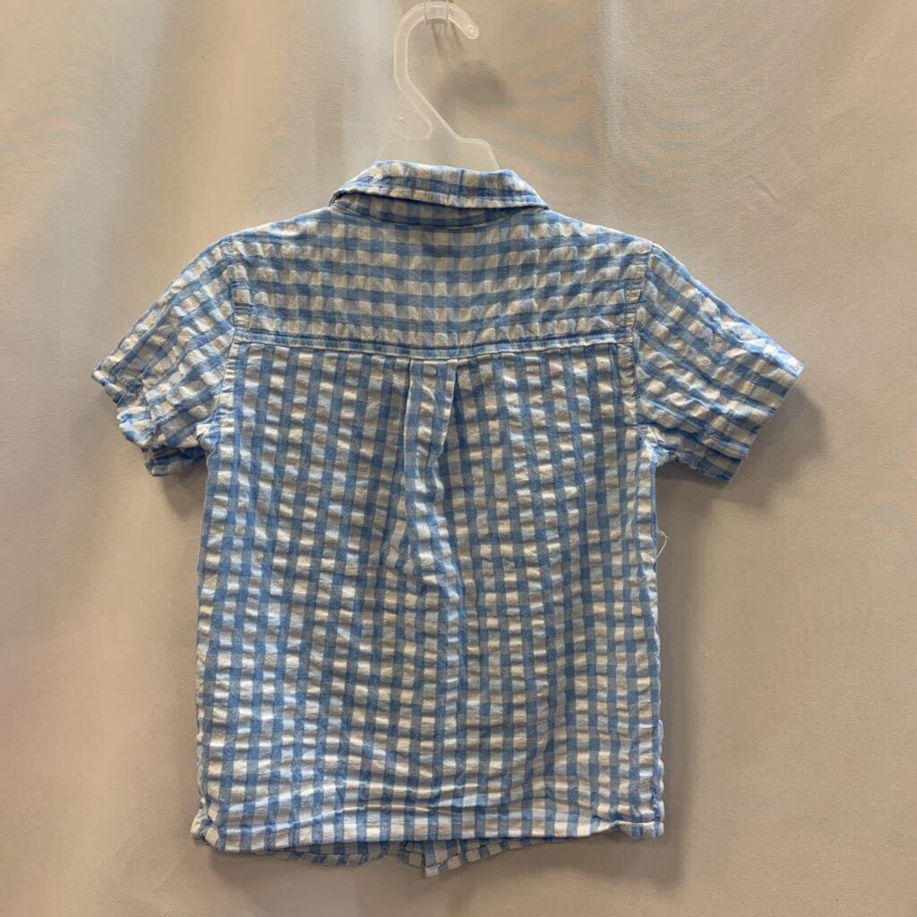 Youth Short Sleeve Shirt Gingham Button