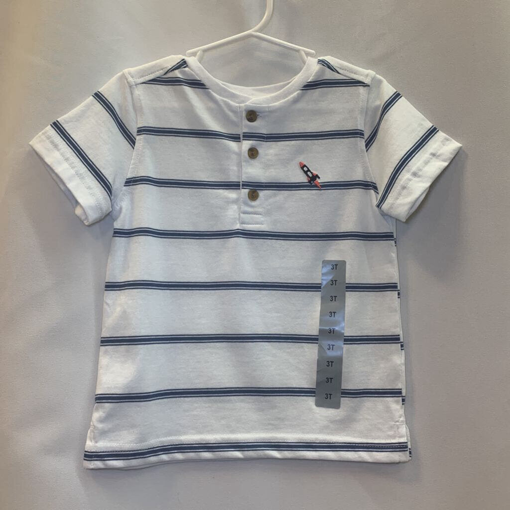 Youth Shirt Henley Stripe Rocket