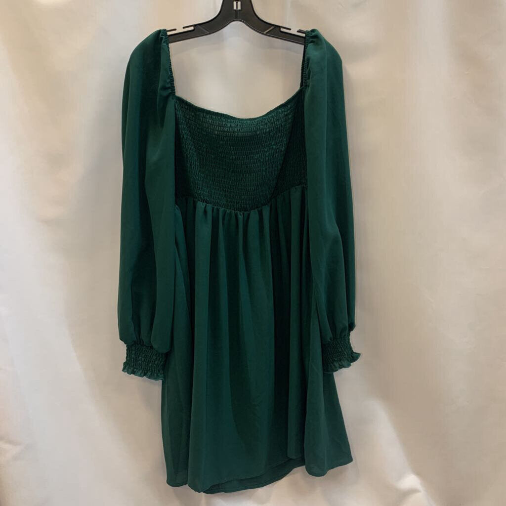 Dress: Smocked Long Sleeve Mid Length