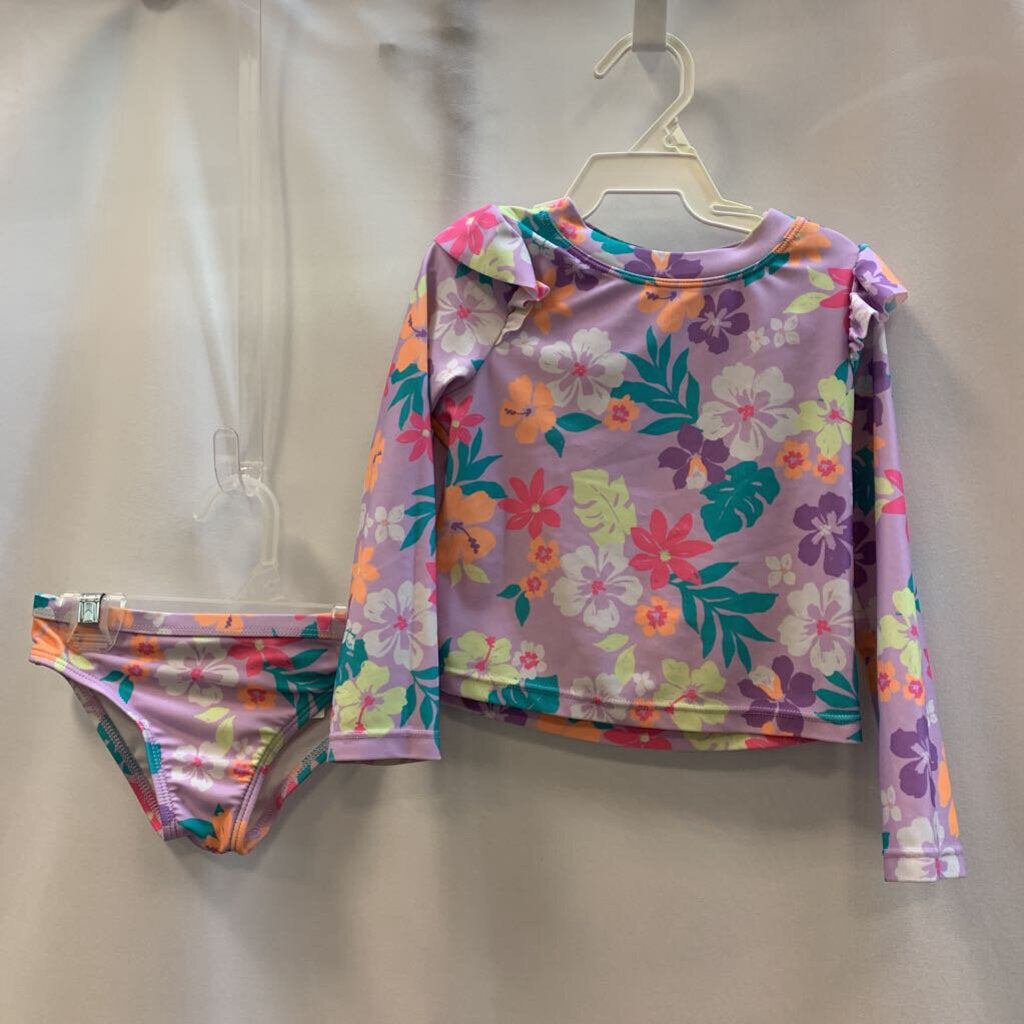 Swim Set: 2 Pc Long Sleeve Floral with Bottoms