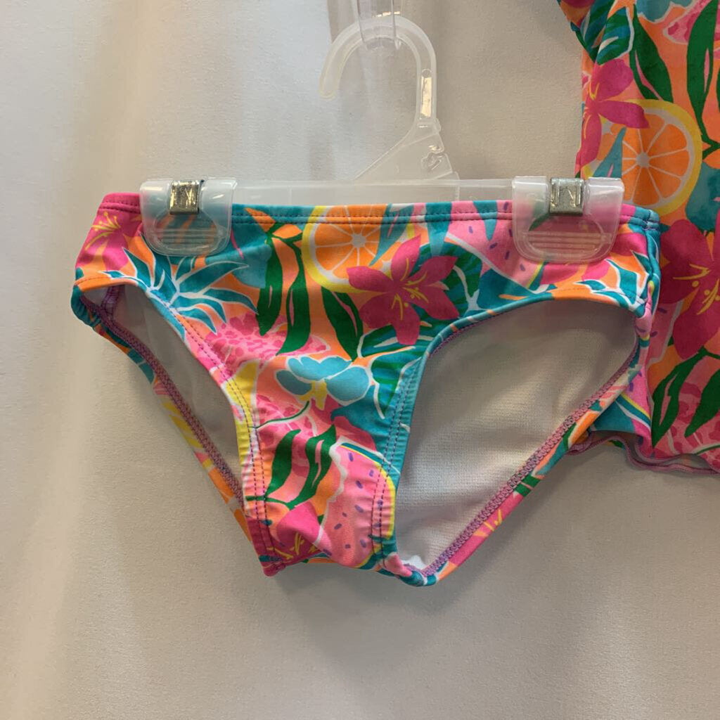 Swim Set: 2 Pc Floral Short Sleeve