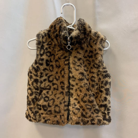 Vest: Leopard Print Faux Fur