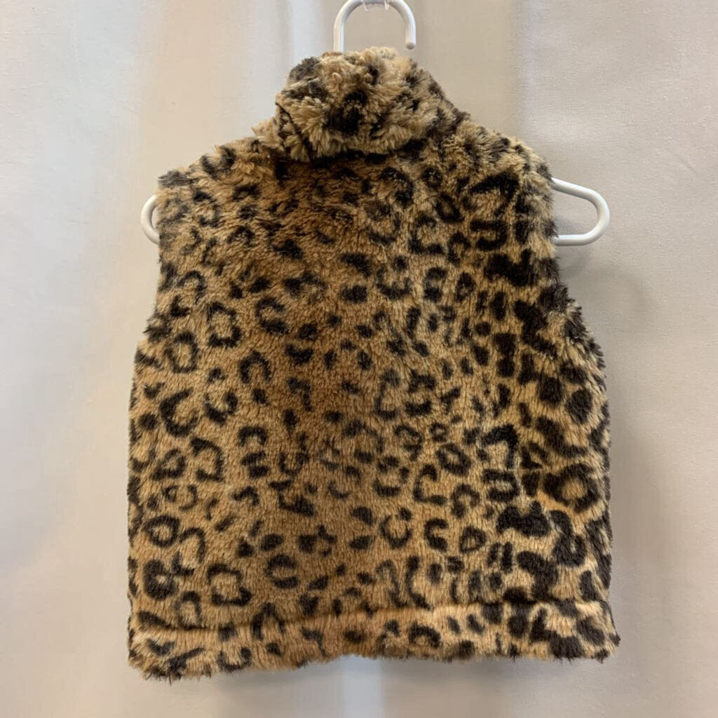 Vest: Leopard Print Faux Fur