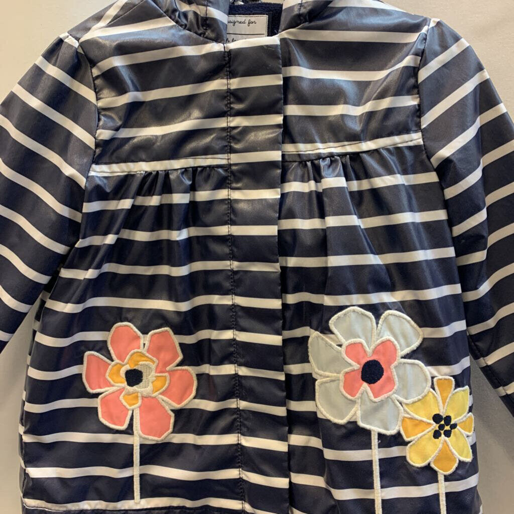 Jacket: Hooded Floral Stripes