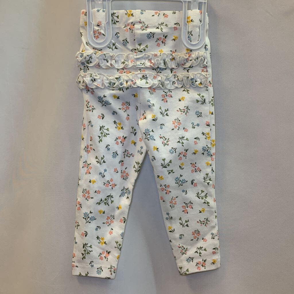 Pants: Floral Leggings with Ruffle