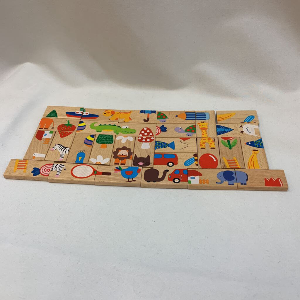 Matching Domino Tiles Animal - 28 Pc