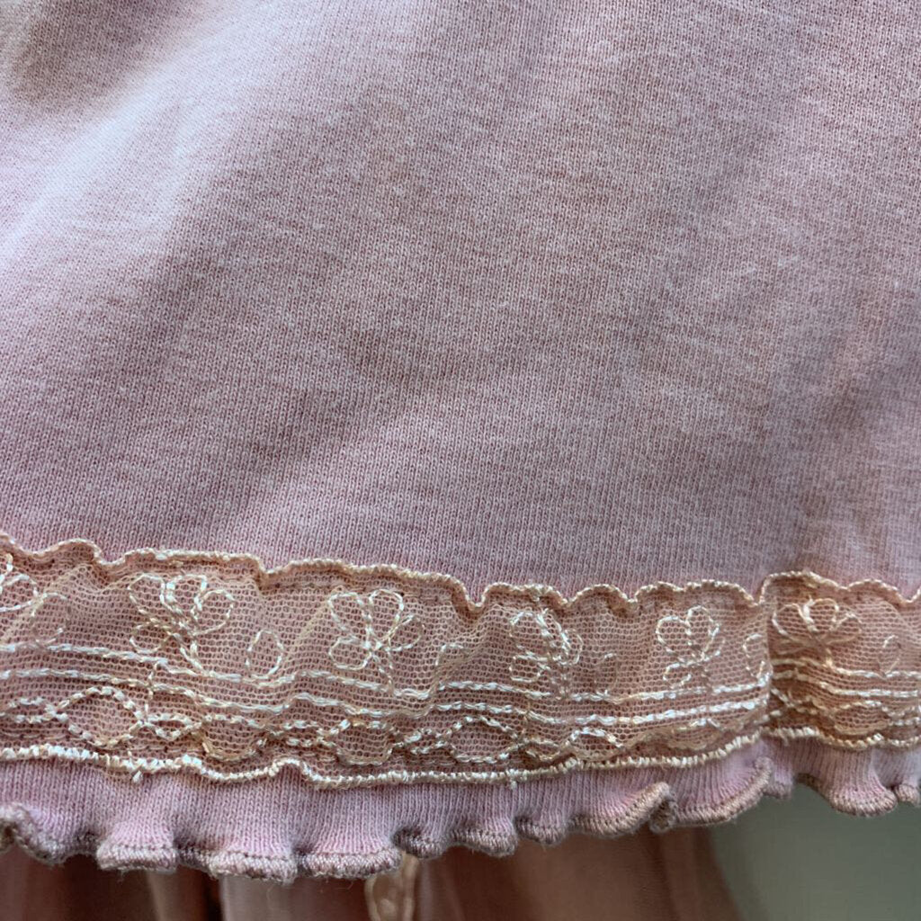 2 Pc Set: Pink Long Sleeve Tulle Skirt