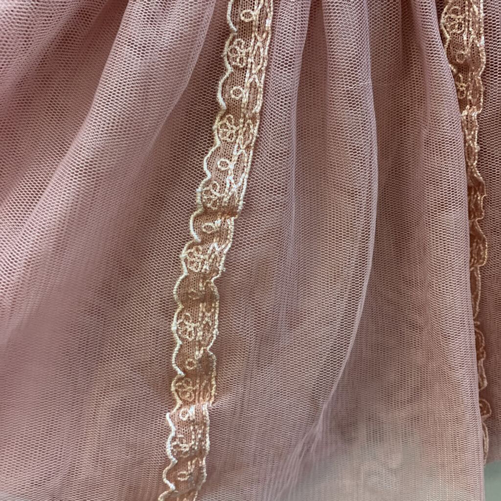 2 Pc Set: Pink Long Sleeve Tulle Skirt