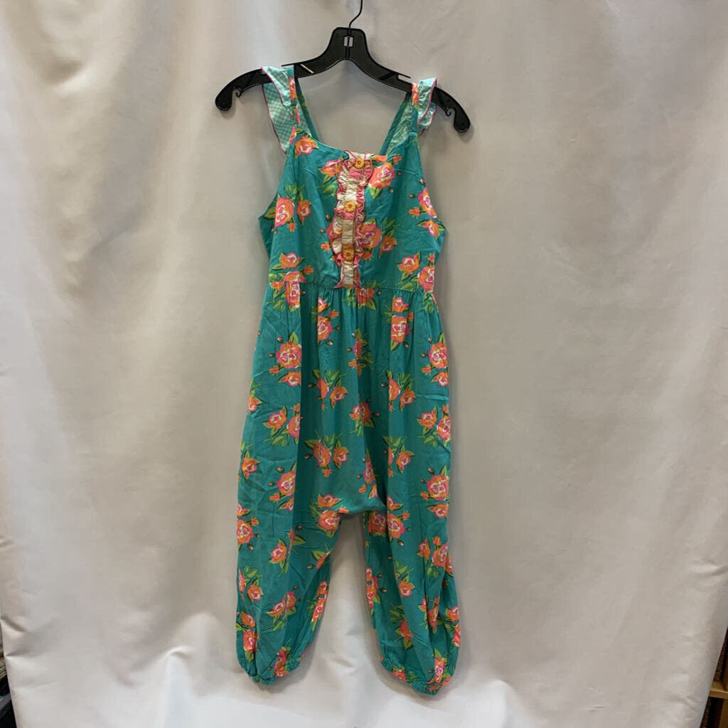 Jumpsuit: Tank Top Floral with Front Buttons