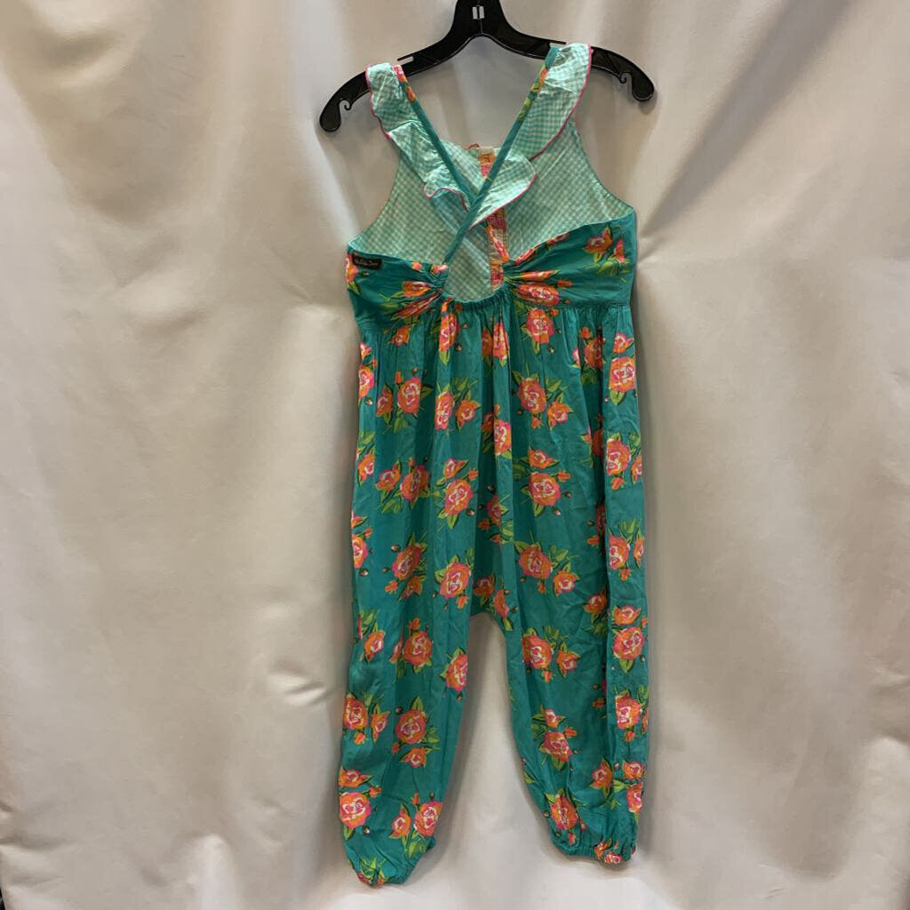 Jumpsuit: Tank Top Floral with Front Buttons