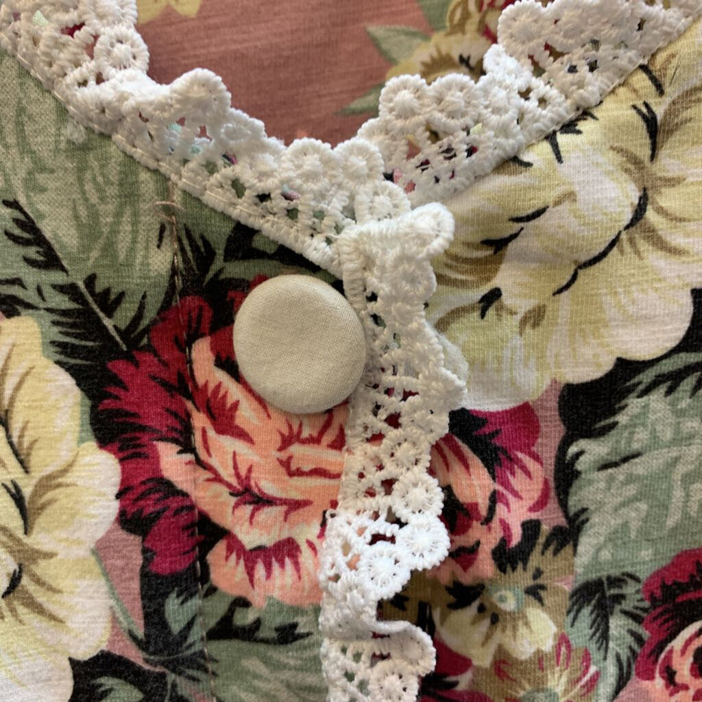 Dress: Long Sleeve Floral and Lace with Buttons