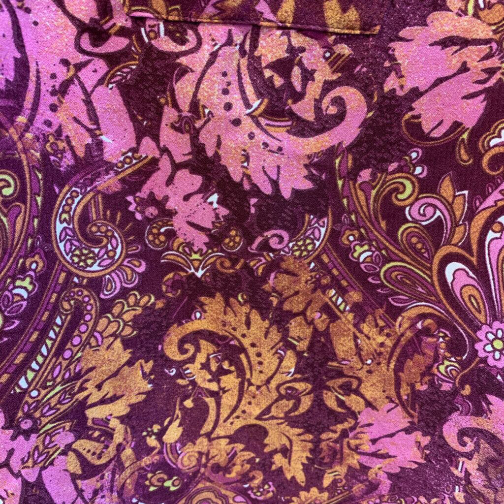 Shirt: Long Sleeve Batik Paisley V Neck