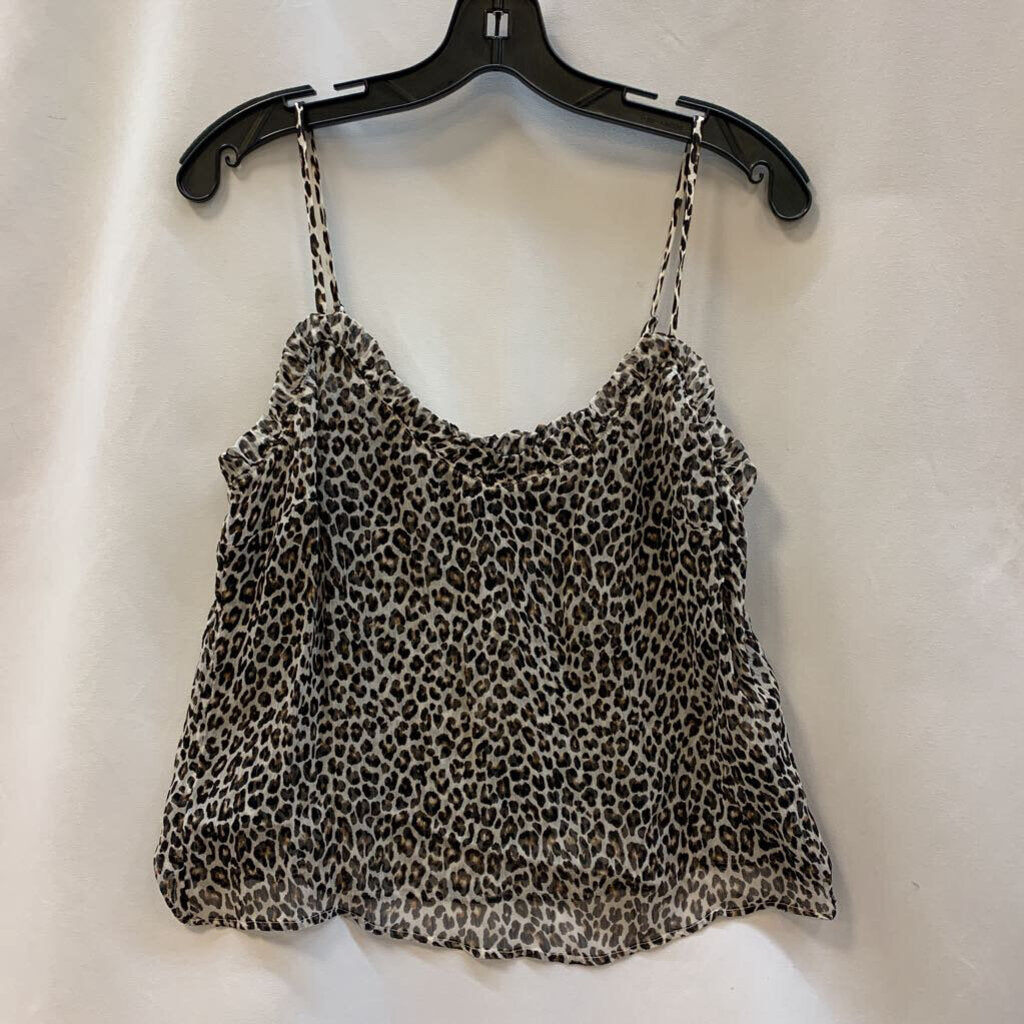 Shirt: Tank Top Leopard Print Sheer